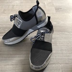 Silver metallic sneakers